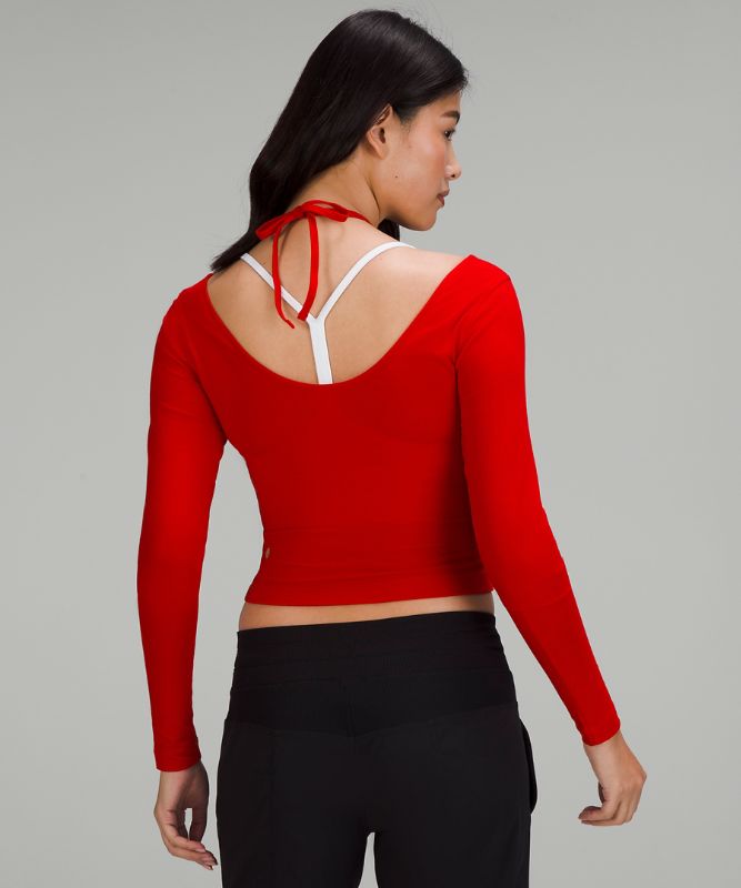 New Year Halter Neck Long Sleeve Shirt