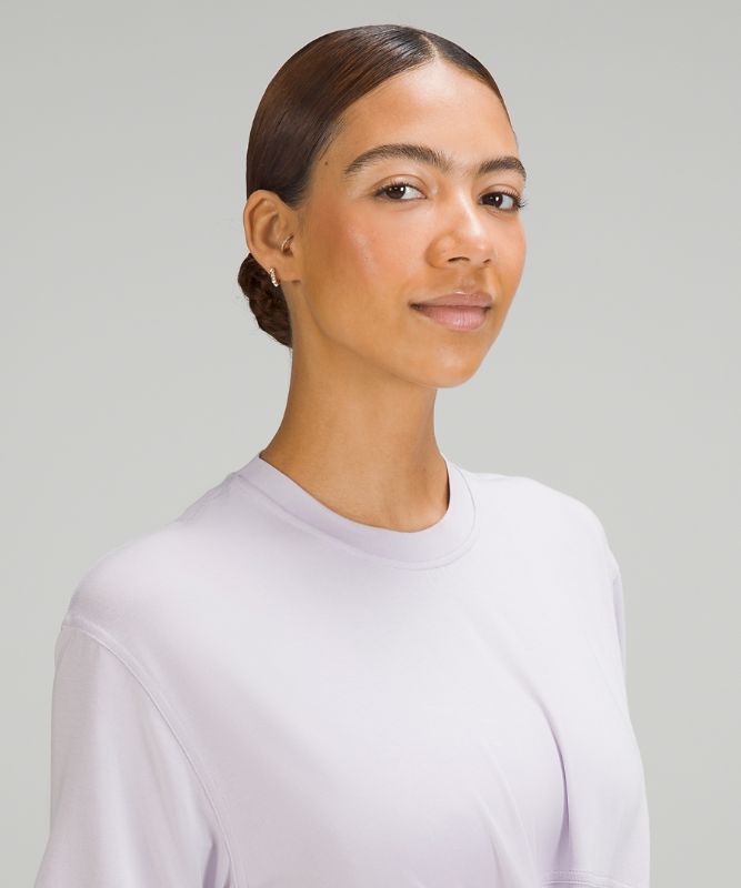 Modal-Silk Blend Tie-Front Yoga T-Shirt