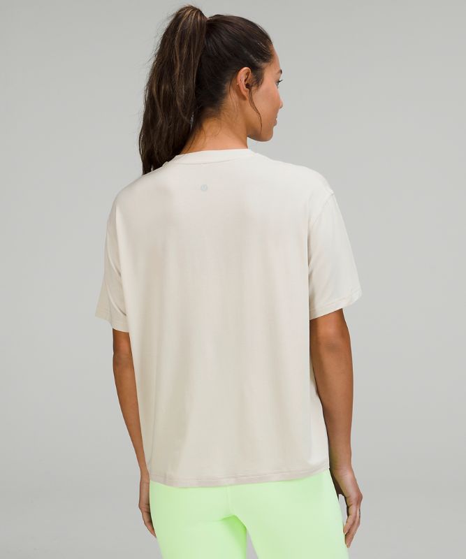 Modal-Silk Blend Tie-Front Yoga T-Shirt