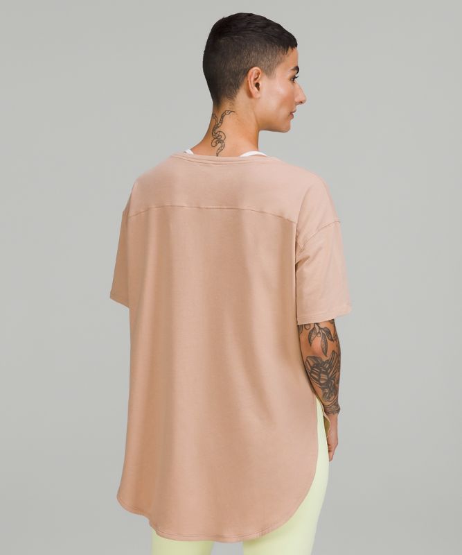 Pima Cotton Long-Length Short Sleeve Shirt