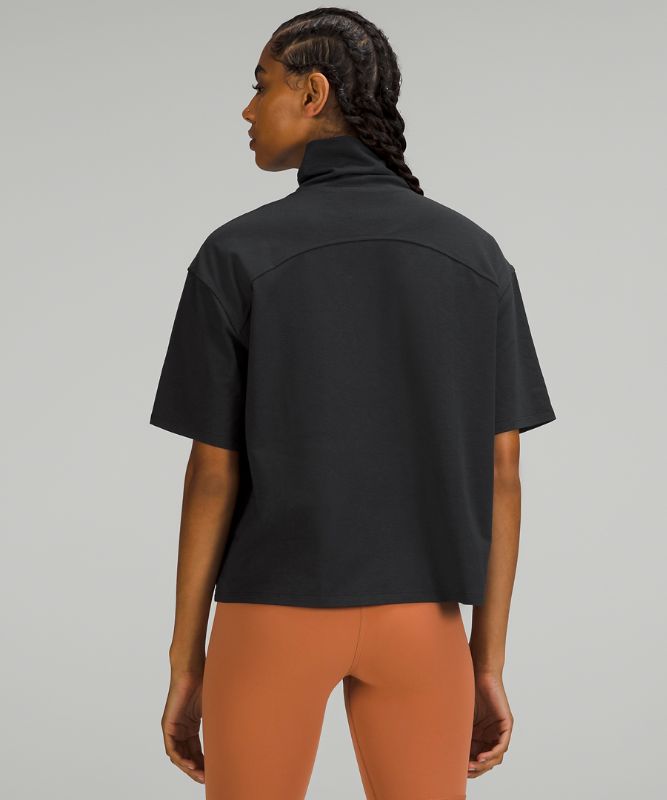 Relaxed-Fit Cotton-Blend Turtleneck T-Shirt