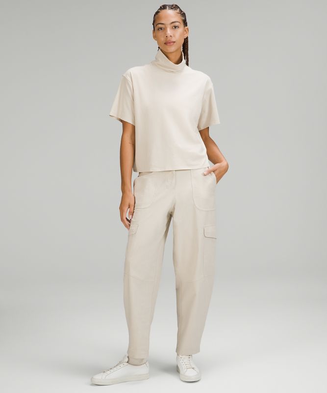 Relaxed-Fit Cotton-Blend Turtleneck T-Shirt