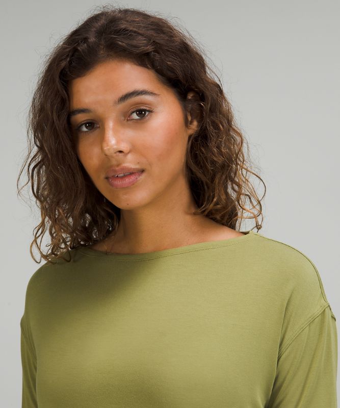 Modal-Blend Open-Back Long Sleeve Shirt