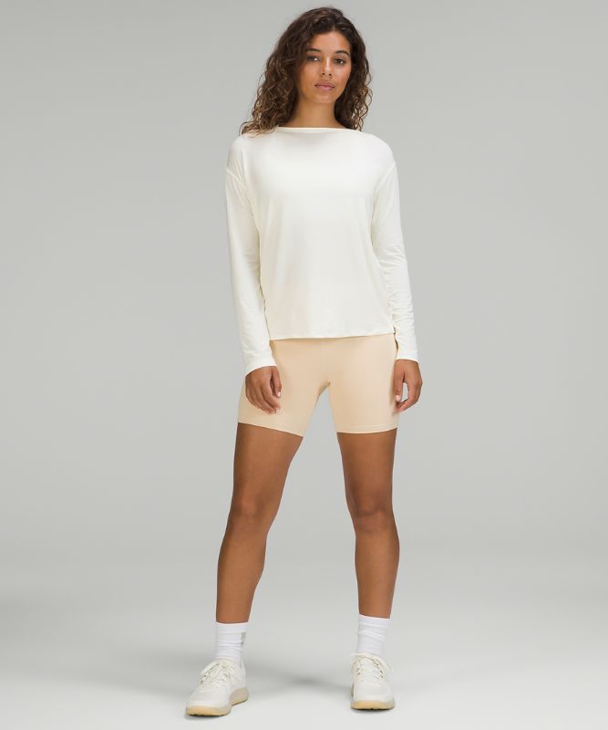 Modal-Blend Open-Back Long Sleeve Shirt