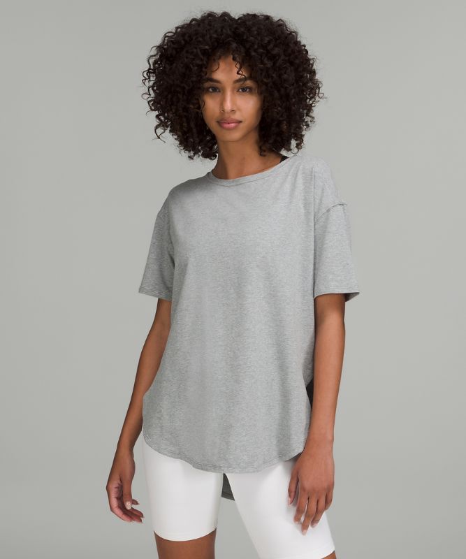 Pima Cotton Long-Length Short Sleeve Shirt