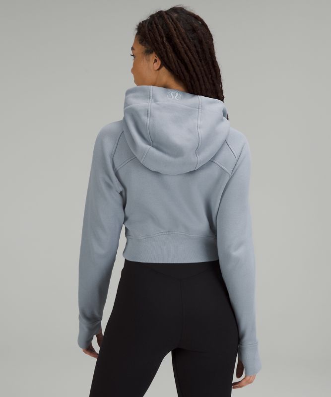 Scuba Full-Zip Cropped Hoodie, Chambray