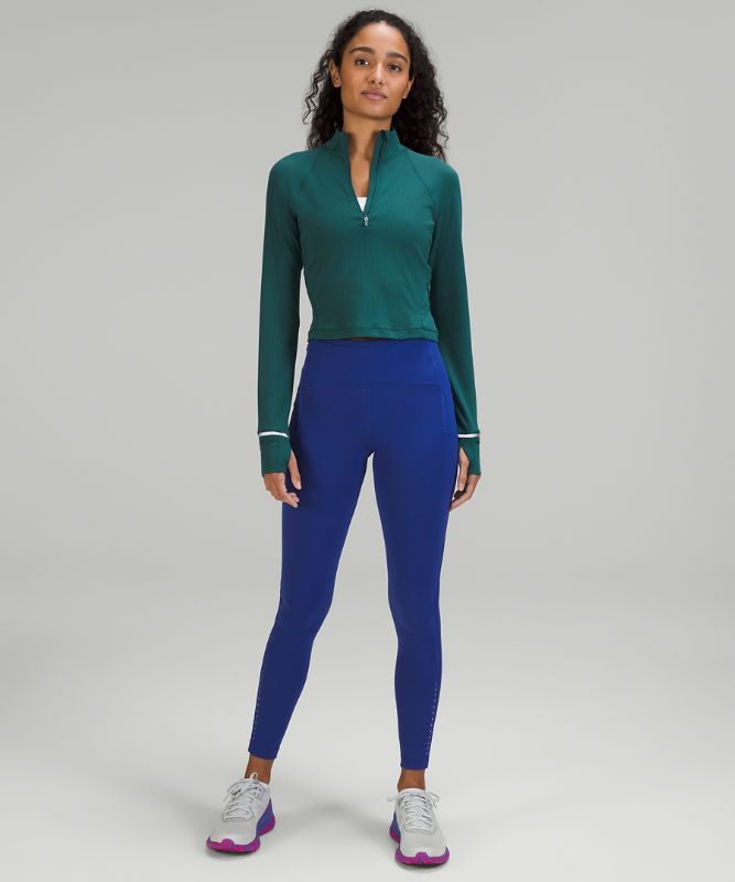 It's Rulu Run Cropped Half Zip *Ribbed