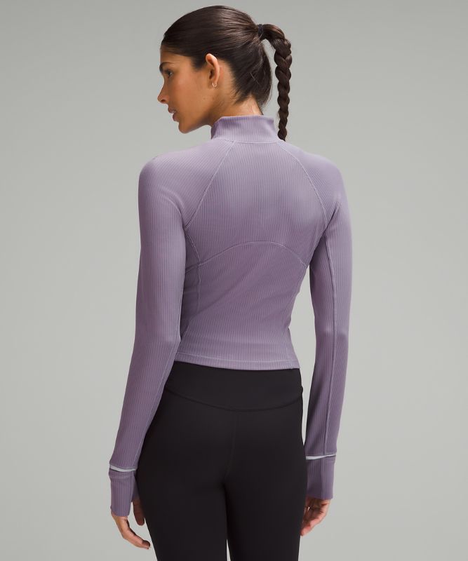 It's Rulu Run Ribbed Cropped Half Zip