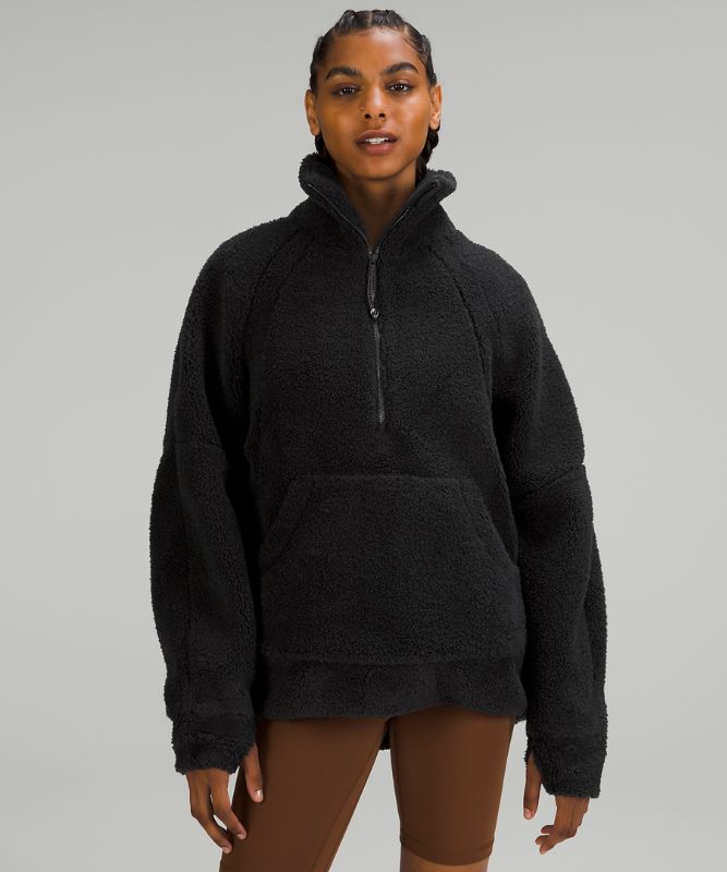 Scuba Oversized Fleece Funnel-Neck Half-Zip *Long