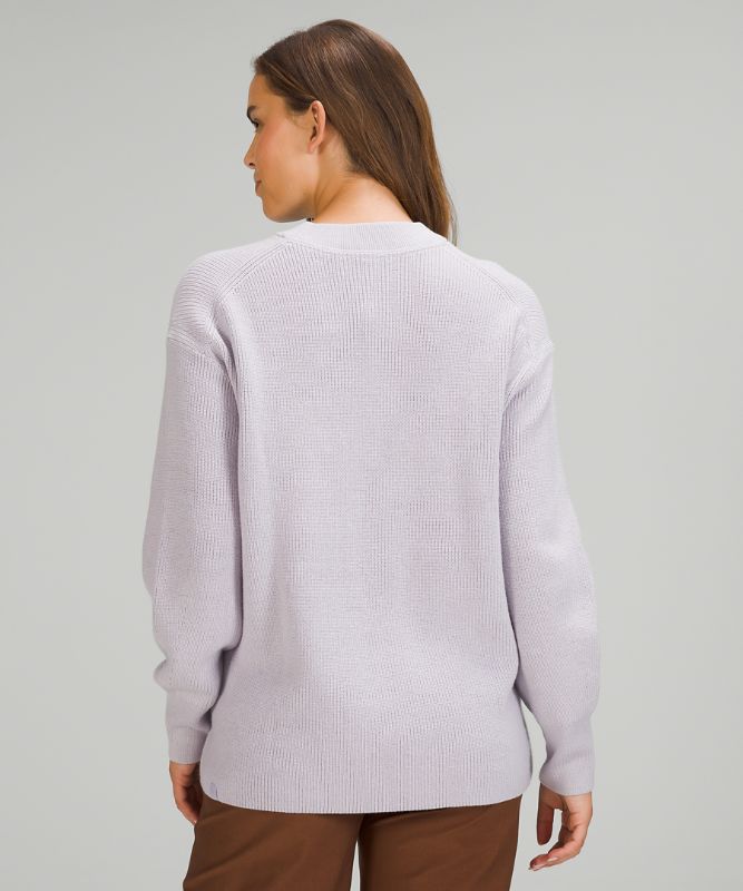 Merino Wool-Blend Ribbed Crewneck Sweater