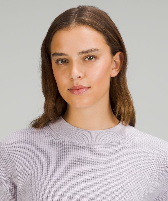 Merino Wool-Blend Ribbed Crewneck Sweater