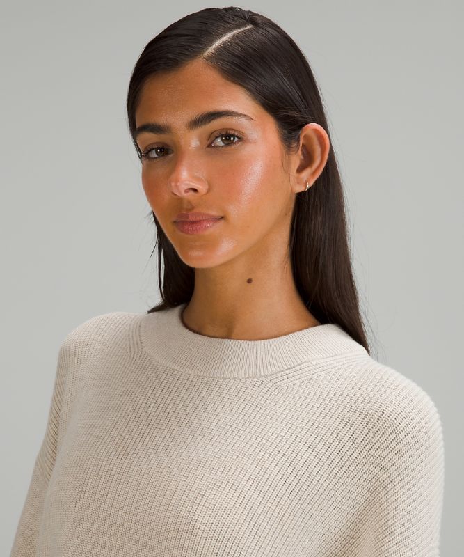 Merino Wool-Blend Ribbed Crewneck Sweater