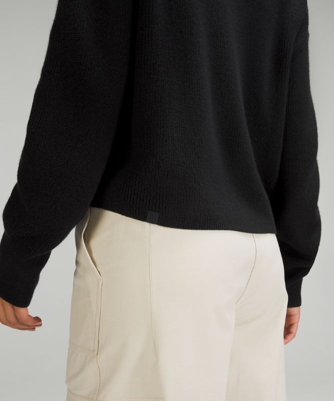 Merino Wool-Blend Ribbed Turtleneck Sweater