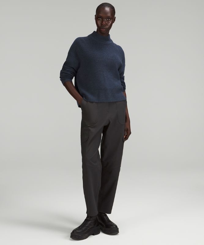 Merino Wool-Blend Ribbed Turtleneck Sweater