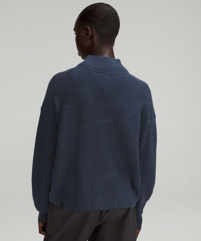 Merino Wool-Blend Ribbed Turtleneck Sweater