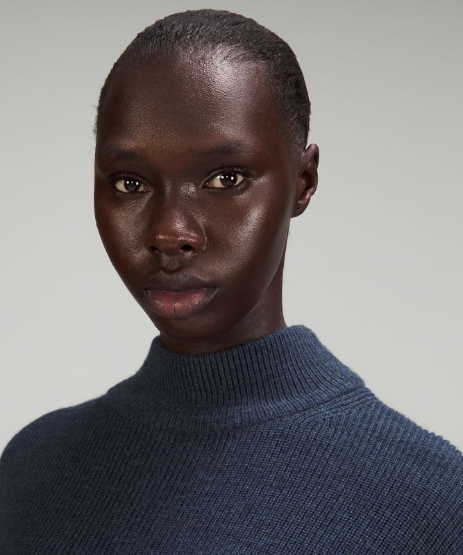 Merino Wool-Blend Ribbed Turtleneck Sweater