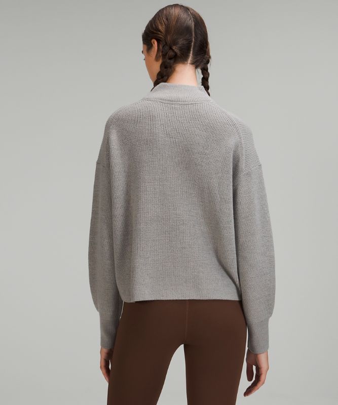 Merino Wool-Blend Ribbed Turtleneck Sweater