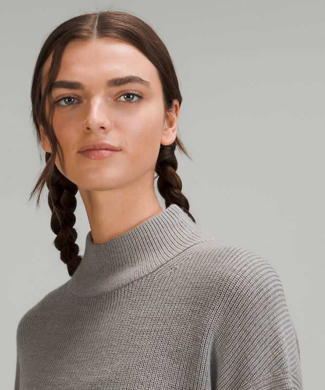 Merino Wool-Blend Ribbed Turtleneck Sweater