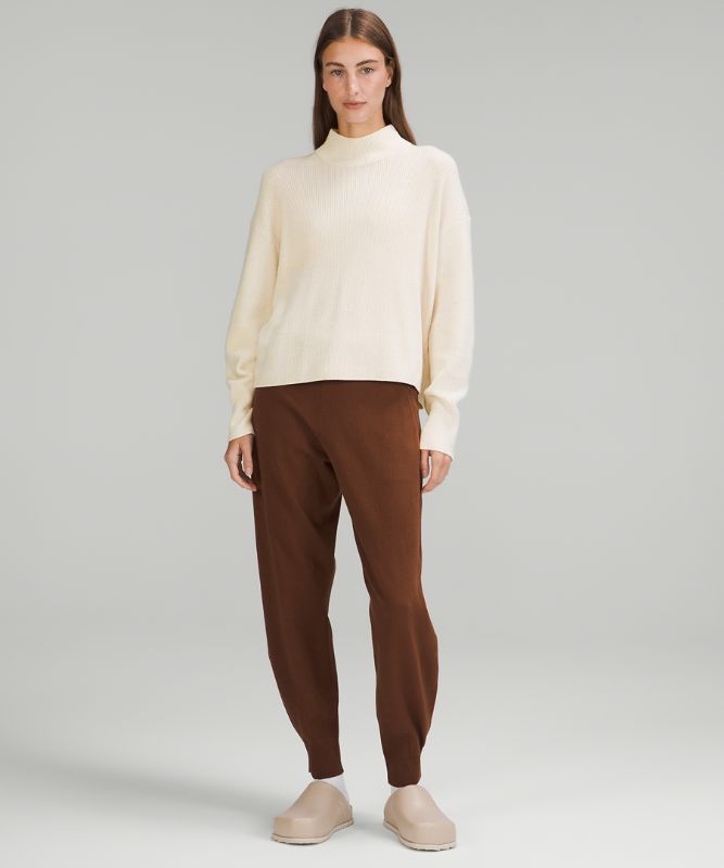 Merino Wool-Blend Ribbed Turtleneck Sweater