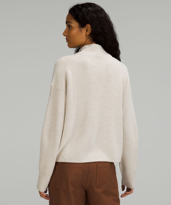 Merino Wool-Blend Ribbed Turtleneck Sweater