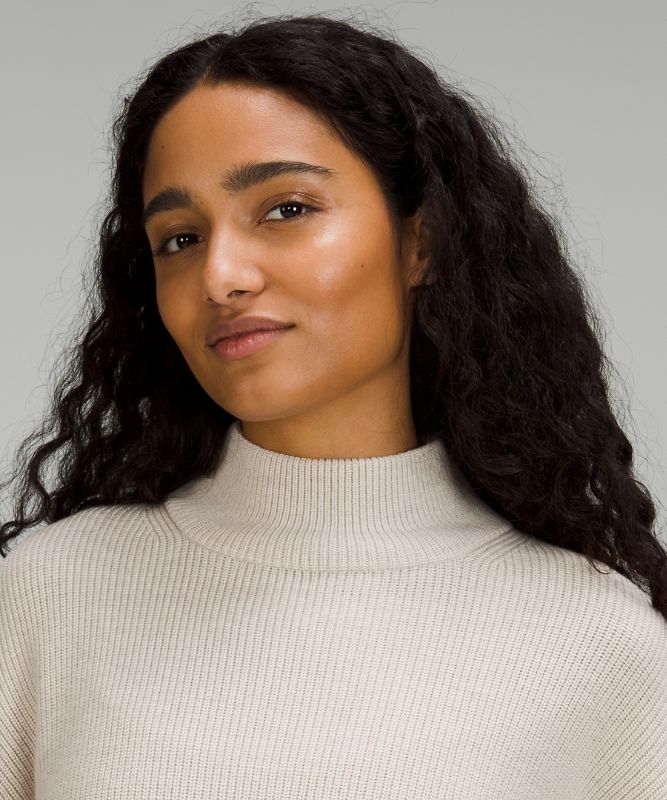 Merino Wool-Blend Ribbed Turtleneck Sweater