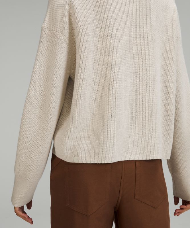 Merino Wool-Blend Ribbed Turtleneck Sweater