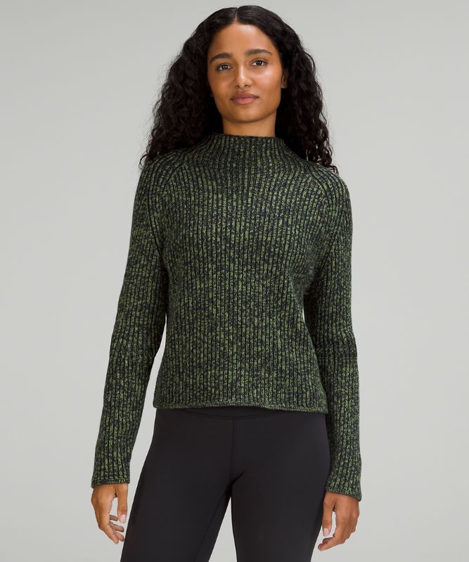 Cotton-Cashmere Blend Mock Neck Sweater