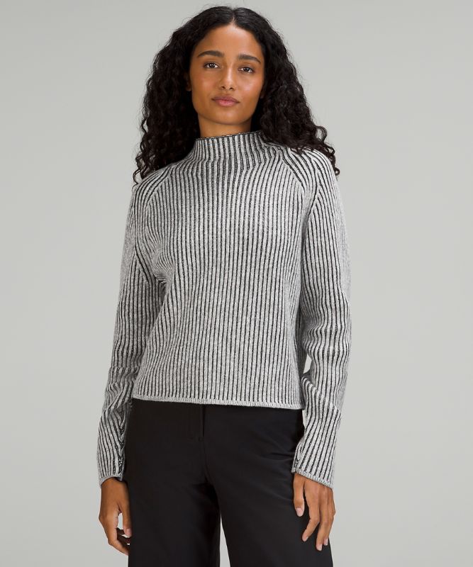 Cotton-Cashmere Blend Mock Neck Sweater