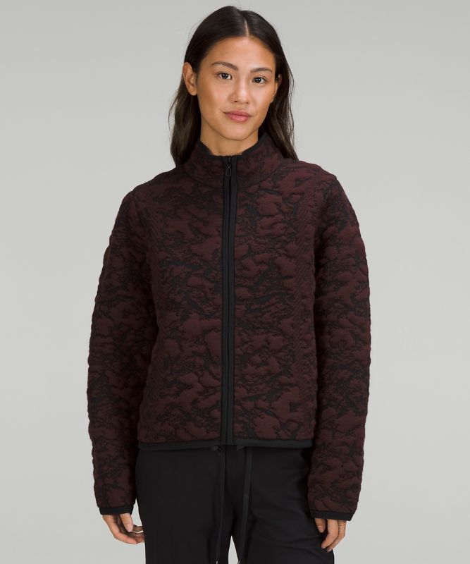 Jacquard Multi-Texture Sweater Jacket