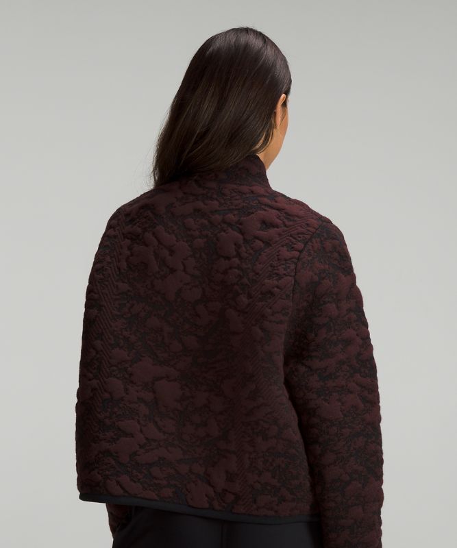 Jacquard Multi-Texture Sweater Jacket