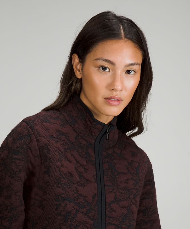 Jacquard Multi-Texture Sweater Jacket