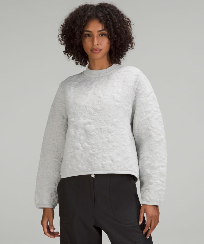 Jacquard Multi-Texture Crew Neck Sweater