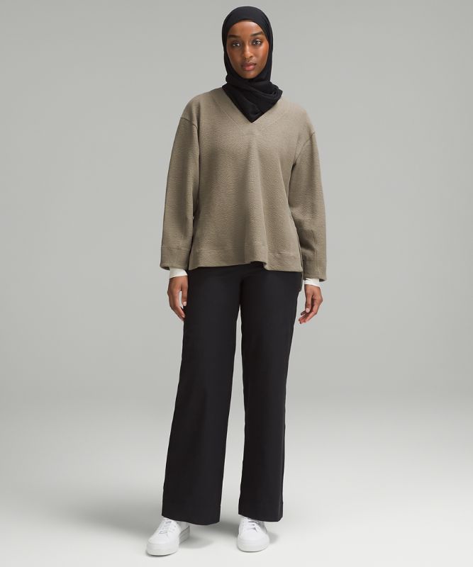 Textured V-Neck Pullover