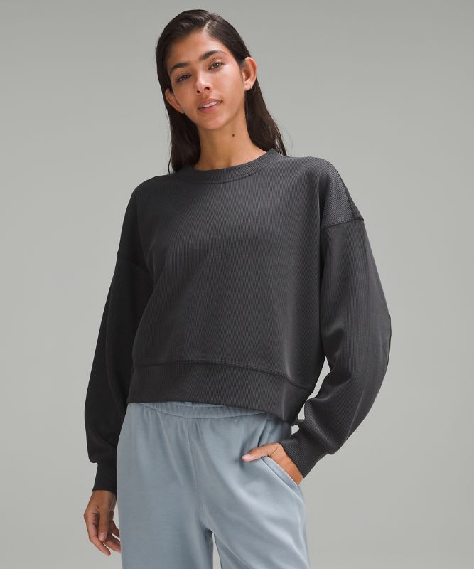 Softstreme Perfectly Oversized Ribbed Cropped Crew