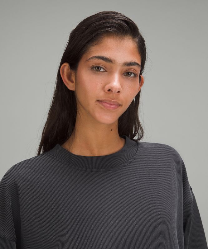 Softstreme Perfectly Oversized Ribbed Cropped Crew