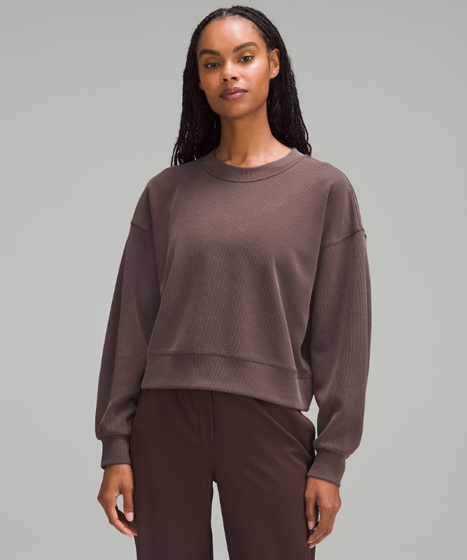 Softstreme Perfectly Oversized Ribbed Cropped Crew