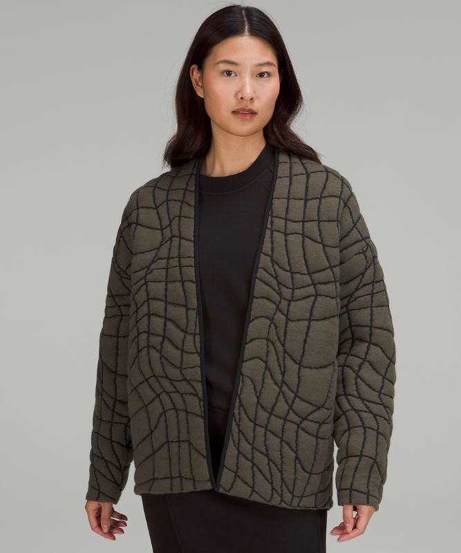 Insulated Jacquard Cardigan