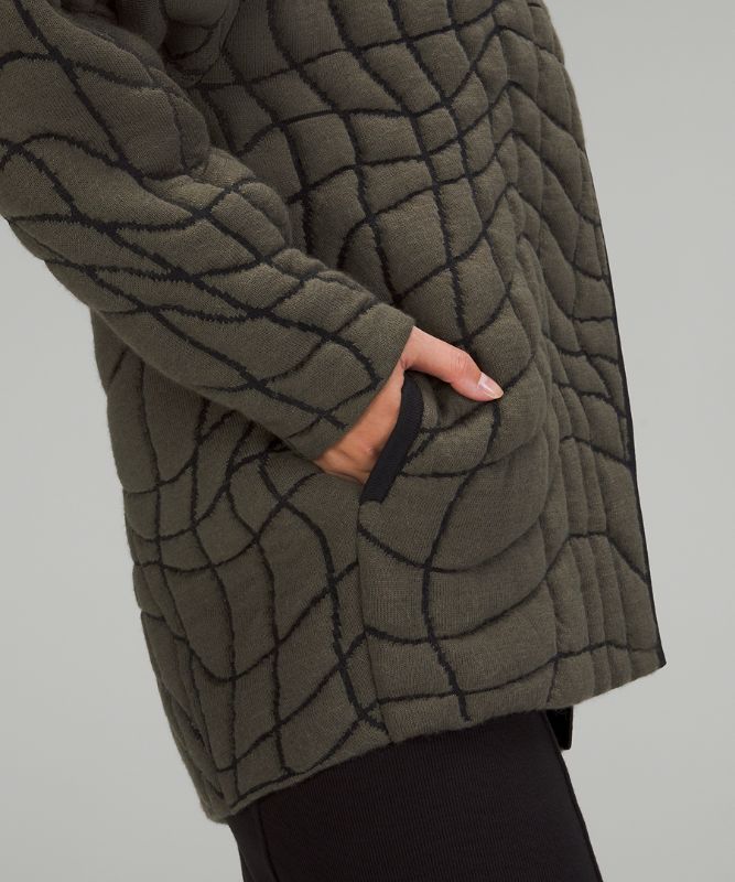 Insulated Jacquard Cardigan