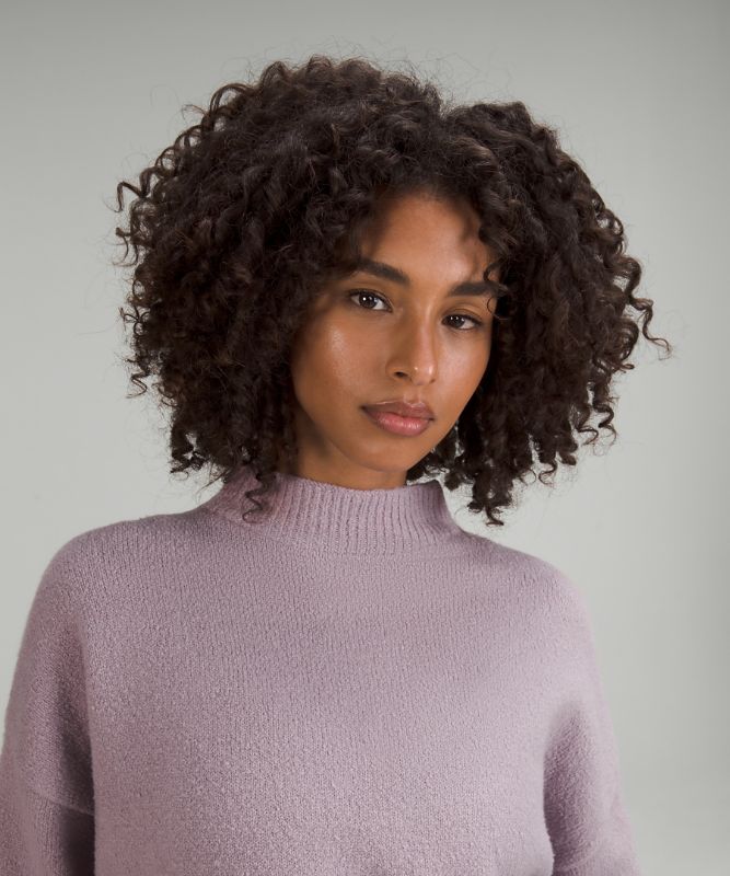 Brushed Cotton Merino Blend Mockneck