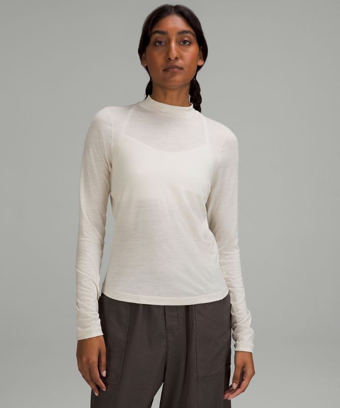 lululemon lab Merino Wool-Blend Mock Neck Long Sleeve Shirt