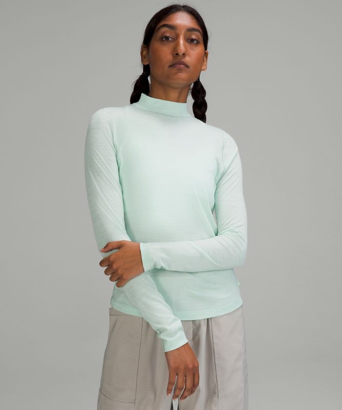 lululemon lab Merino Wool-Blend Mock Neck Long Sleeve Shirt