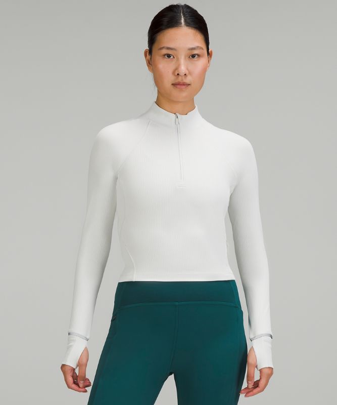 It's Rulu Run Cropped Half Zip *Ribbed