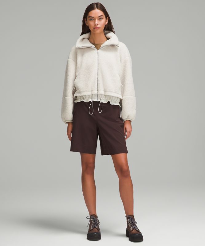 Textured Fleece Cinchable Full Zip