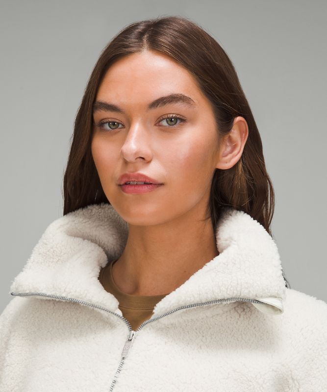 Textured Fleece Cinchable Full Zip