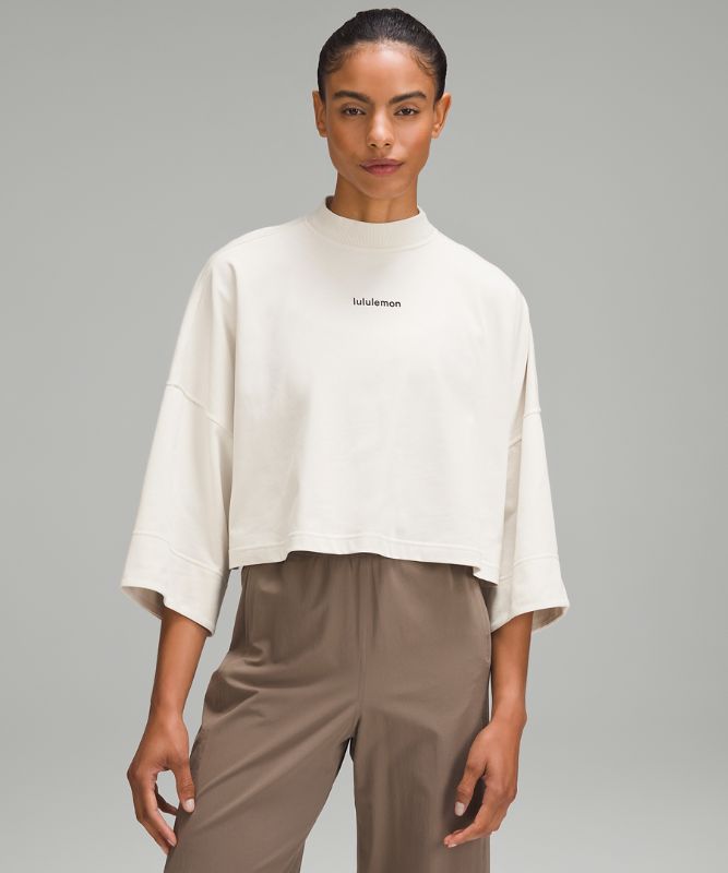 Heavyweight Cotton Cropped 3/4 Sleeve Shirt