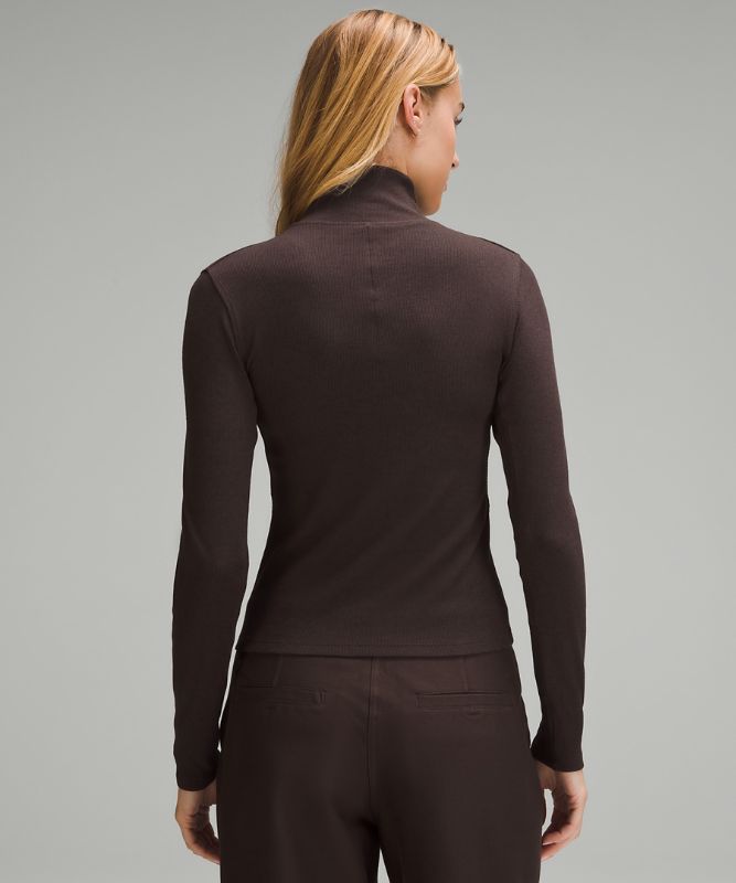 Ribbed Wool-Blend Turtleneck