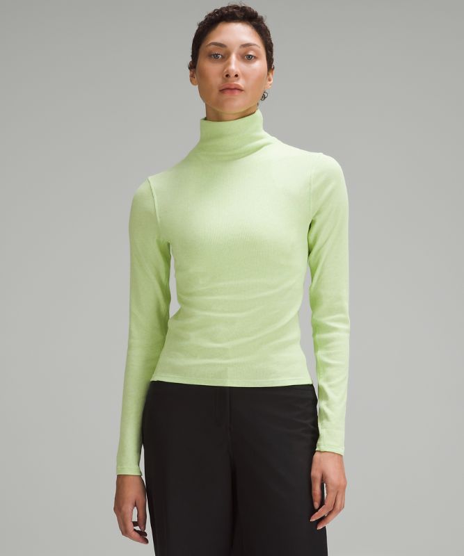 Ribbed Wool-Blend Turtleneck