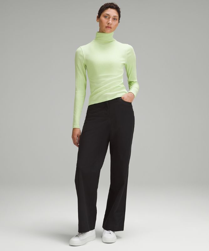 Ribbed Wool-Blend Turtleneck