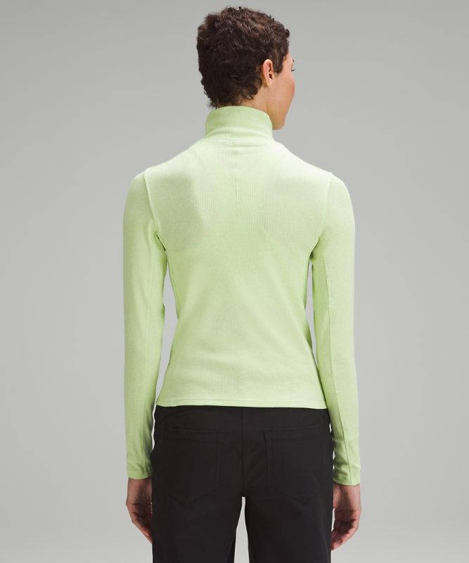 Ribbed Wool-Blend Turtleneck