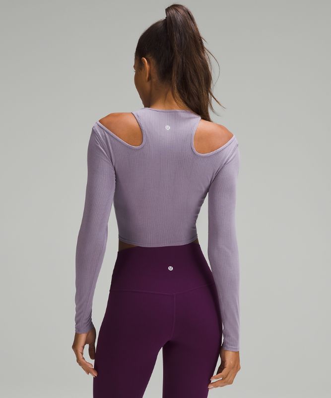 Shoulder Cut-Out Yoga Long-Sleeve Shirt